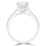 Round Diamond Cathedral Solitaire with Accents Engagement Ring in White Gold (MVS0213-W)