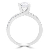 Round Diamond Split-Shank Trellis Solitaire with Accents Engagement Ring in White Gold (MVS0217-W)