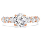 Round Diamond Solitaire with Accents Engagement Ring in Rose Gold (MVS0218-R)