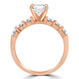 Round Diamond Solitaire with Accents Engagement Ring in Rose Gold (MVS0218-R)