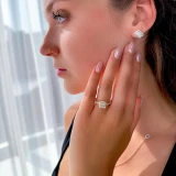 Princess Diamond Split-Shank Radiant Halo Engagement Ring in Yellow Gold (MVS0225-Y)