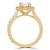 Round Diamond Cathedral Round Halo Engagement Ring in Yellow Gold (MVS0226-Y)