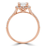 Round Diamond Cathedral Cushion Halo Engagement Ring in Rose Gold (MVS0228-R)