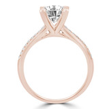 Round Diamond Cathedral Solitaire with Accents Engagement Ring in Rose Gold (MVS0239-R)