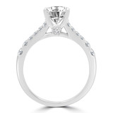 Round Diamond Split-Shank Cathedral Solitaire with Accents Engagement Ring in White Gold (MVS0242-W)