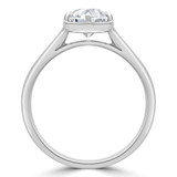 Round Diamond 6-Prong Hexagonal Cathedral Open Bridge Solitaire Engagement Ring in White Gold (MVS0249-W)