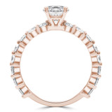 Round Diamond Shared Prong Solitaire with Accents Engagement Ring in Rose Gold (MVS0251-R)