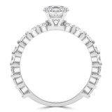 Round Diamond Shared Prong Solitaire with Accents Engagement Ring in White Gold (MVS0251-W)