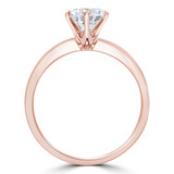 Round Diamond 6-Prong Knife Edge Solitaire Engagement Ring in Rose Gold (MVS0272-R)