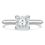 Princess Diamond V-Prong Knife Edge Solitaire Engagement Ring in White Gold (MVS0273-W)