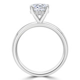Round Diamond Hidden Halo Solitaire with Accents Engagement Ring in White Gold (MVS0276-W)