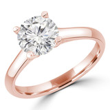 Round Diamond Cathedral Solitaire Engagement Ring in Rose Gold (MVS0280-R)