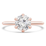 Round Diamond 6-Prong Knife Edge Solitaire Engagement Ring in Rose Gold (MVS0282-R)