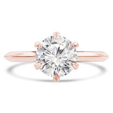 Round Diamond 6-Prong Knife Edge Solitaire Engagement Ring in Rose Gold (MVS0284-R)