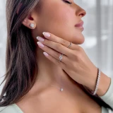 Round Diamond Solitaire with Accents Engagement Ring in White Gold (MVS0294-W)