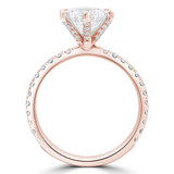 Round Diamond 6-Prong Solitaire with Accents Engagement Ring in Rose Gold (MVS0297-R)