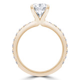 Round Diamond Solitaire with Accents Engagement Ring in Yellow Gold (MVS0298-Y)
