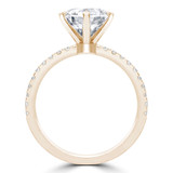Round Diamond 6-Prong Solitaire with Accents Engagement Ring in Yellow Gold (MVS0302-Y)
