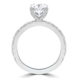 Round Diamond Diamond Prongs Solitaire with Accents Engagement Ring in White Gold (MVS0303-W)