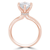 Round Diamond 6-Prong Hidden Halo Solitaire with Accents Engagement Ring in Rose Gold (MVS0304-R)