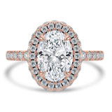2.47 CTW Oval Lab Created Diamond Rollover Oval Halo Engagement Ring With an IGI Certified 1.5 CT VS1 D Center in 14K Rose Gold (MVSHE1317-R)