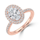 2.47 CTW Oval Lab Created Diamond Rollover Oval Halo Engagement Ring With an IGI Certified 1.5 CT VS1 D Center in 14K Rose Gold (MVSHE1317-R)