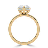 2.07 CTW Pear Lab Created Diamond Open Bridge Hidden Halo Solitaire with Accents Engagement Ring With an IGI Certified 2 CT VS1 D Center in 14K Yellow Gold (MVSHE1347-Y)