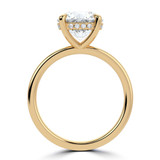 2.06 CTW Round Lab Created Diamond Hidden Halo Solitaire with Accents Engagement Ring With an IGI Certified 2 CT VS1 D Center in 14K Yellow Gold (MVSHE1361-Y)