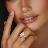 1.6 CTW Marquise Lab Created Diamond Hidden Halo Solitaire with Accents Engagement Ring With an IGI Certified 1.5 CT VS1 D Center in 14K Rose Gold (MVSHE1382-R)