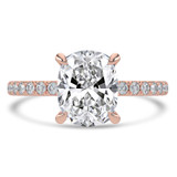 1.81 CTW Cushion Lab Created Diamond Hidden Halo Solitaire with Accents Engagement Ring With an IGI Certified 1.5 CT VS1 D Center in 14K Rose Gold (MVSHE1460-R)