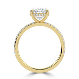 2.33 CTW Oval Lab Created Diamond Hidden Halo Solitaire with Accents Engagement Ring With an IGI Certified 2 CT VS1 D Center in 14K Yellow Gold (MVSHE1463-Y)