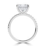 2.33 CTW Princess Lab Created Diamond Hidden Halo Solitaire with Accents Engagement Ring With an IGI Certified 2 CT VS1 D Center in 14K White Gold (MVSHE1465-W)