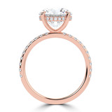 1.83 CTW Round Lab Created Diamond Hidden Halo Solitaire with Accents Engagement Ring With an IGI Certified 1.5 CT VS1 D Center in 14K Rose Gold (MVSHE1467-R)