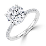 1.83 CTW Round Lab Created Diamond Hidden Halo Solitaire with Accents Engagement Ring With an IGI Certified 1.5 CT VS1 D Center in 14K White Gold (MVSHE1467-W)