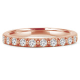 Round Lab Created Diamond Semi-Eternity Wedding Band Ring in Rose Gold (MVSXB1002-R)