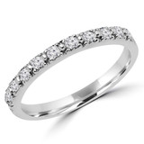 Round Lab Created Diamond Semi-Eternity Wedding Band Ring in White Gold (MVSXB1002-W)