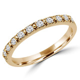 Round Lab Created Diamond Semi-Eternity Wedding Band Ring in Yellow Gold (MVSXB1002-Y)