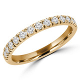 Round Lab Created Diamond Semi-Eternity Wedding Band Ring in Yellow Gold (MVSXB1004-Y)