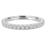 Round Lab Created Diamond Semi-Eternity Wedding Band Ring in White Gold (MVSXB1005-W)