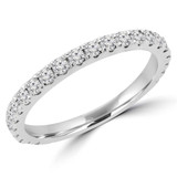 Round Lab Created Diamond Semi-Eternity Wedding Band Ring in White Gold (MVSXB1005-W)