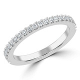 Round Lab Created Diamond Semi-Eternity Wedding Band Ring in White Gold (MVSXB1006-W)