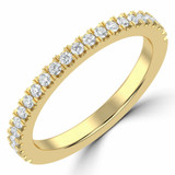 Round Lab Created Diamond Semi-Eternity Wedding Band Ring in Yellow Gold (MVSXB1006-Y)
