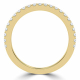 Round Lab Created Diamond Semi-Eternity Wedding Band Ring in Yellow Gold (MVSXB1006-Y)