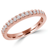 Round Lab Created Diamond Semi-Eternity Wedding Band Ring in Rose Gold (MVSXB1008-R)