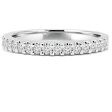 Round Lab Created Diamond Semi-Eternity Wedding Band Ring in White Gold (MVSXB1008-W)