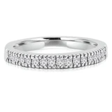 Round Lab Created Diamond Semi-Eternity Wedding Band Ring in White Gold (MVSXB1009-W)