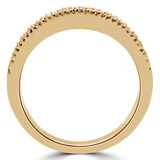 Round Lab Created Diamond Semi-Eternity Wedding Band Ring in Yellow Gold (MVSXB1009-Y)