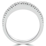 Round Lab Created Diamond Semi-Eternity Wedding Band Ring in White Gold (MVSXB1010-W)