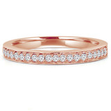 Round Lab Created Diamond Semi-Eternity Wedding Band Ring in Rose Gold (MVSXB1011-R)