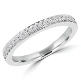 Round Lab Created Diamond Semi-Eternity Wedding Band Ring in White Gold (MVSXB1011-W)